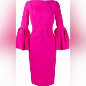 ROKSANDA | Margot Bonded Stretch Lantern-sleeved Crepe Dress | Hot Pink! 👗